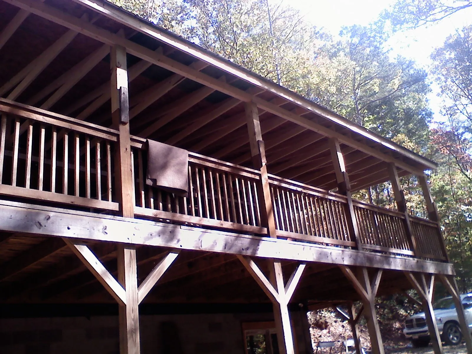 Timber framing under a new elevated porch and deck — Roof Leak Repair in Hathorne by Roofing Brothers